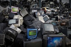 Junkyard with old tv 's